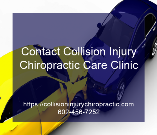 Graphic stating Contact Collision Injury Auto Accident Treatment Care Clinic