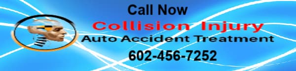 Graphic of collision injury auto Accident Clinics and Phone 602-456-7252
